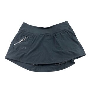 Under Armour Womens HeatGear Perforated Athletic Skort Skirt Shorts Small Black